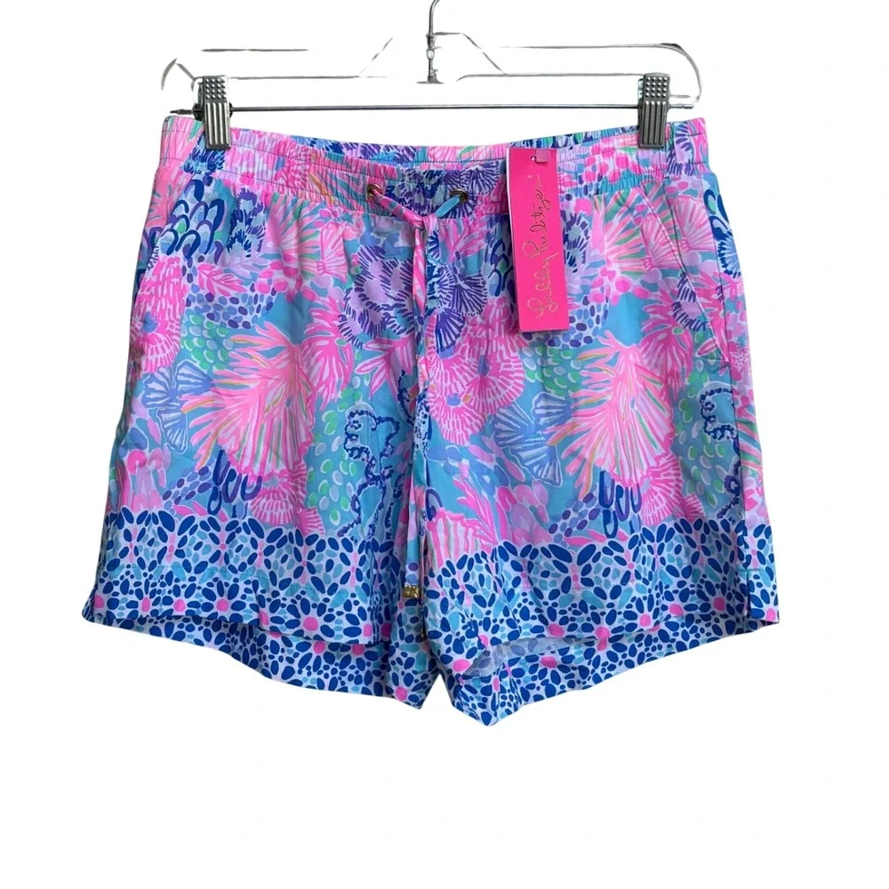 NWT Lilly Pulitzer Katia Mid-Rise Short Splendor in the Sand Engineered Size S